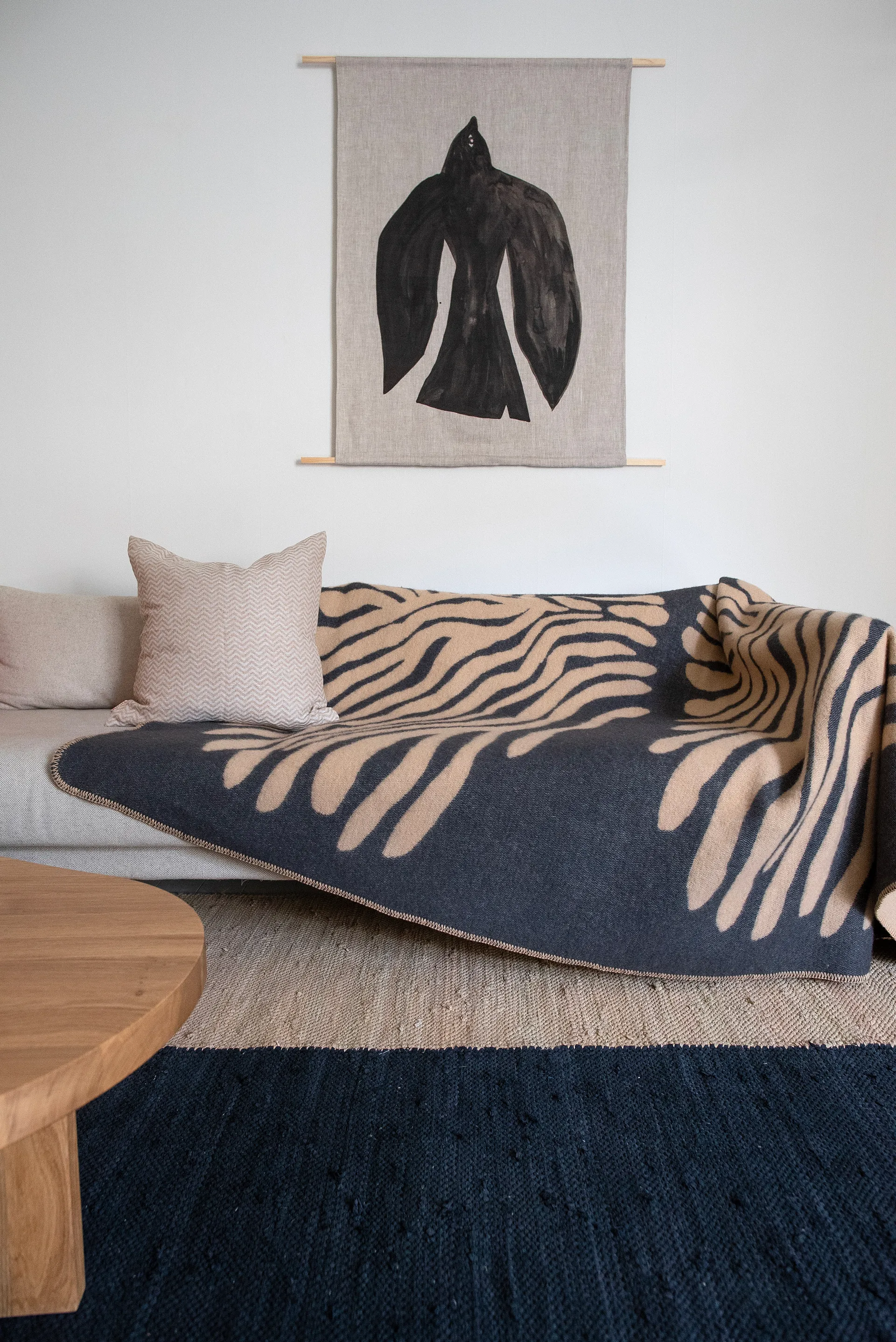 Pine blanket, Sand, 180x130 cm Brita Sweden