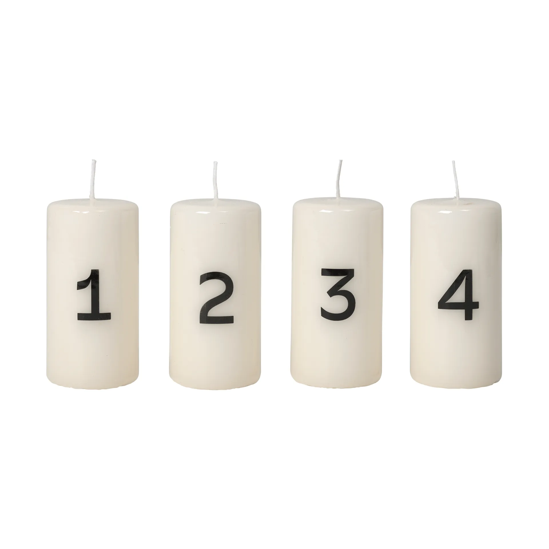 Broste advent candle, White-Black, 4 pieces Broste Copenhagen