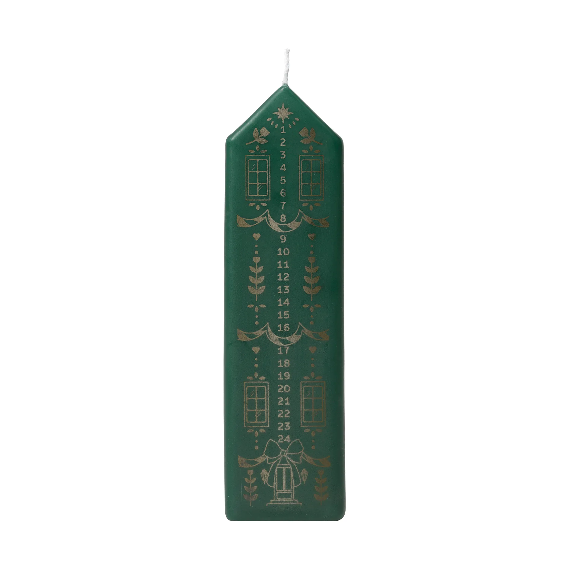 Casa advent candle, Dark Green-Gold Broste Copenhagen