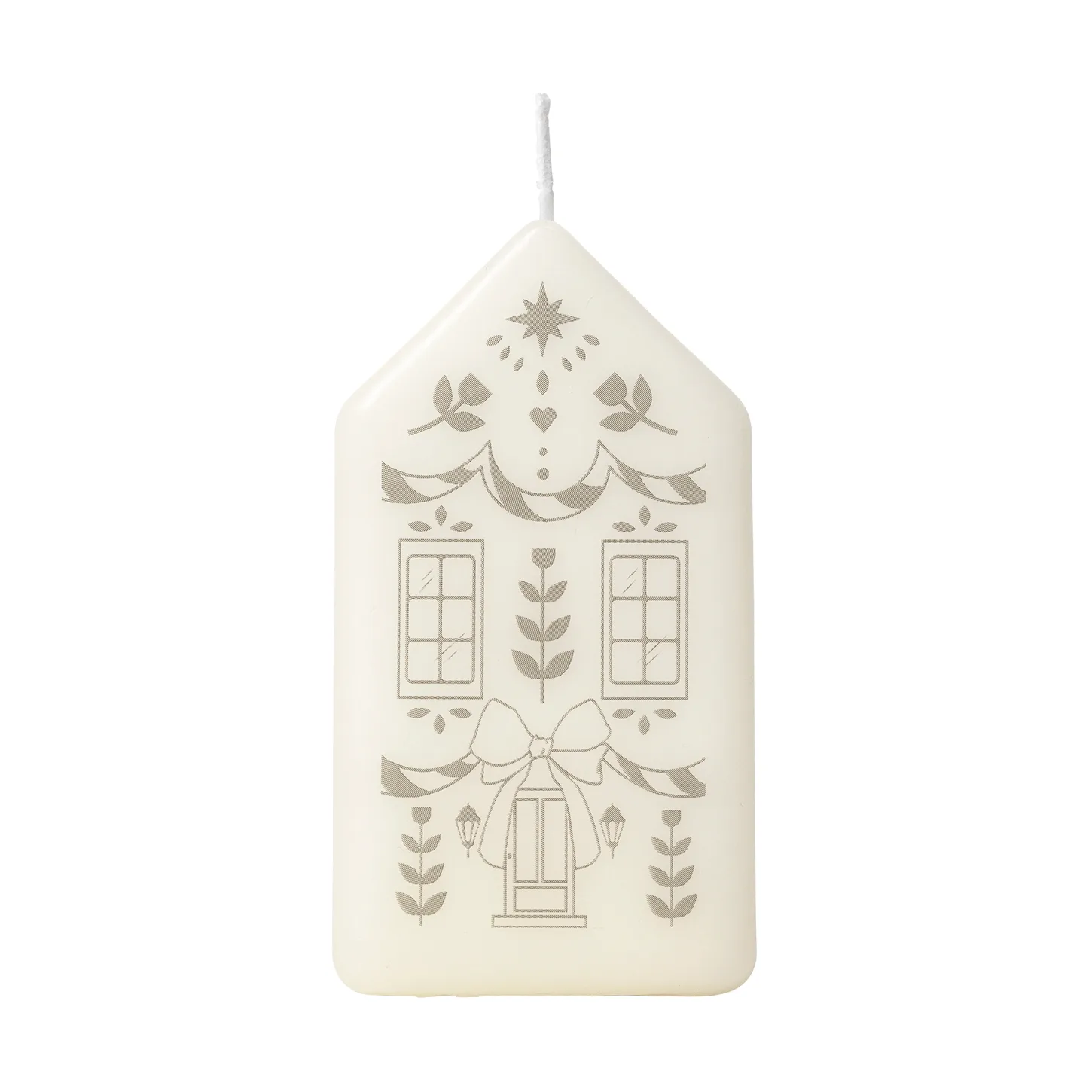 Casa pillar candle, White-Silver Broste Copenhagen