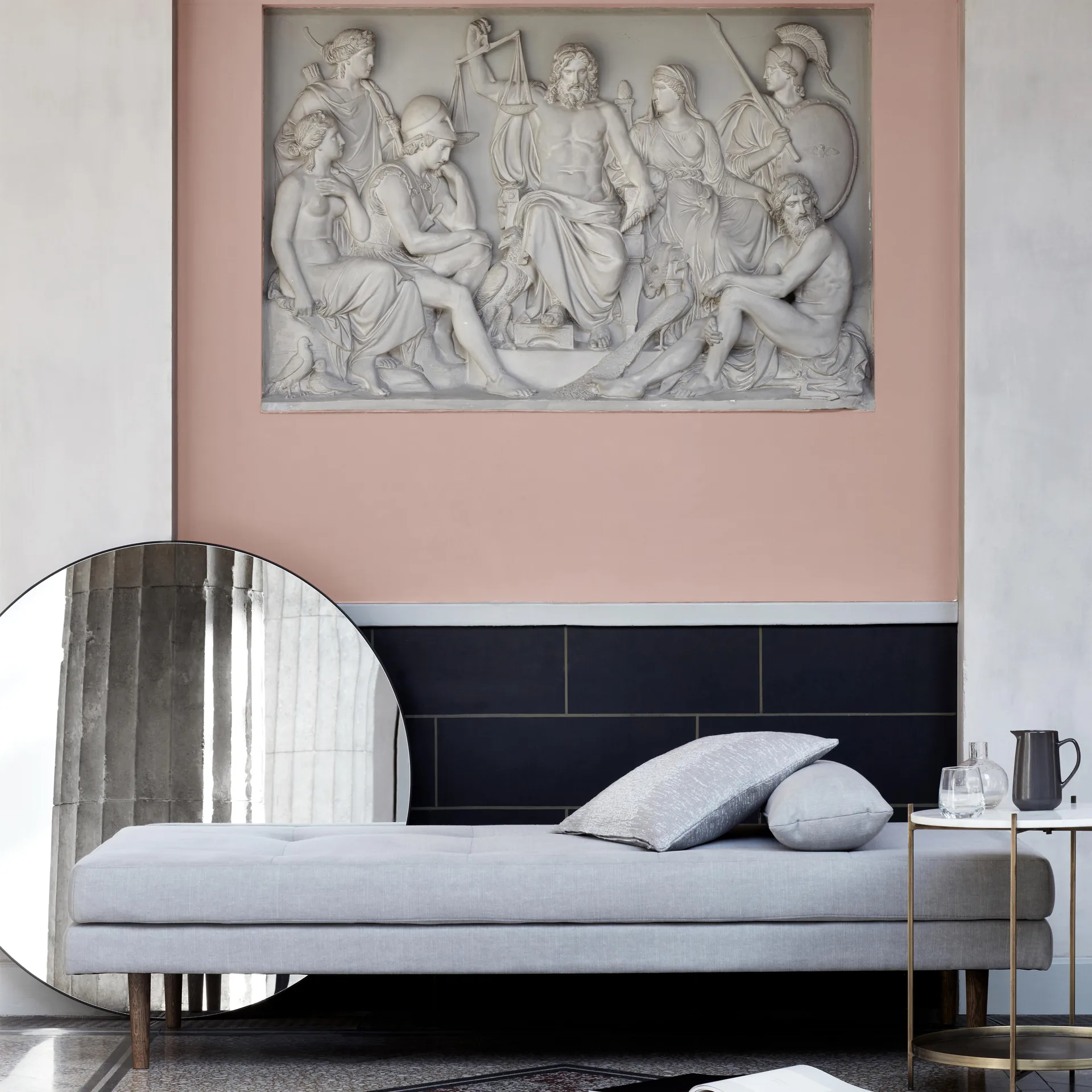 Complete mirror black, Ø 110 cm Broste Copenhagen