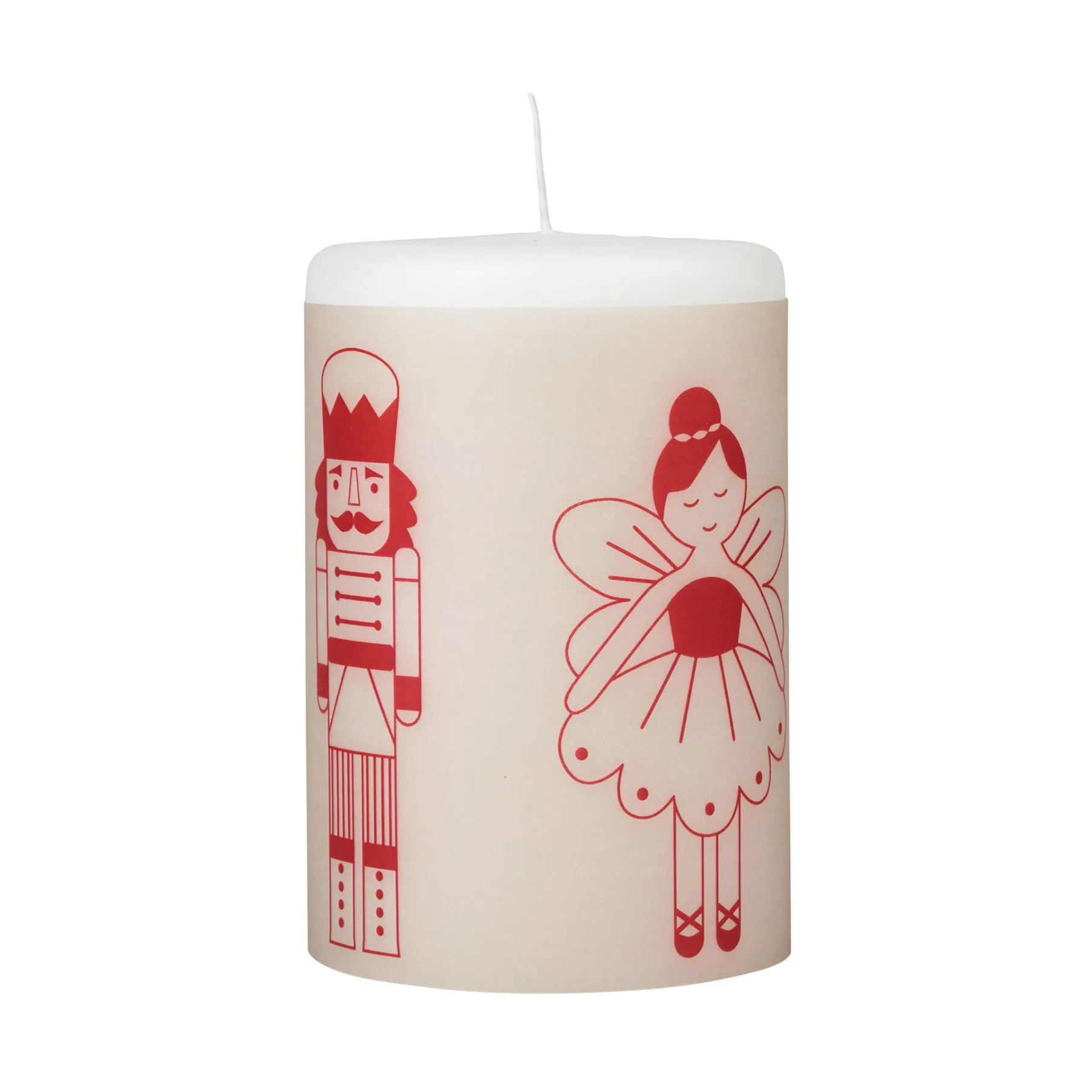 Fairy Tale candle 12 cm, White-red Broste Copenhagen