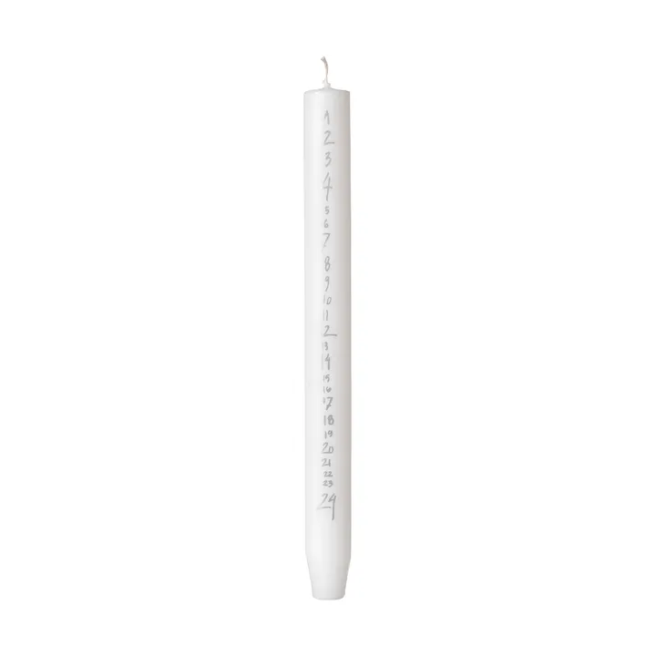 Handwritten advent candle calendar - Pure White-Silver - Broste Copenhagen