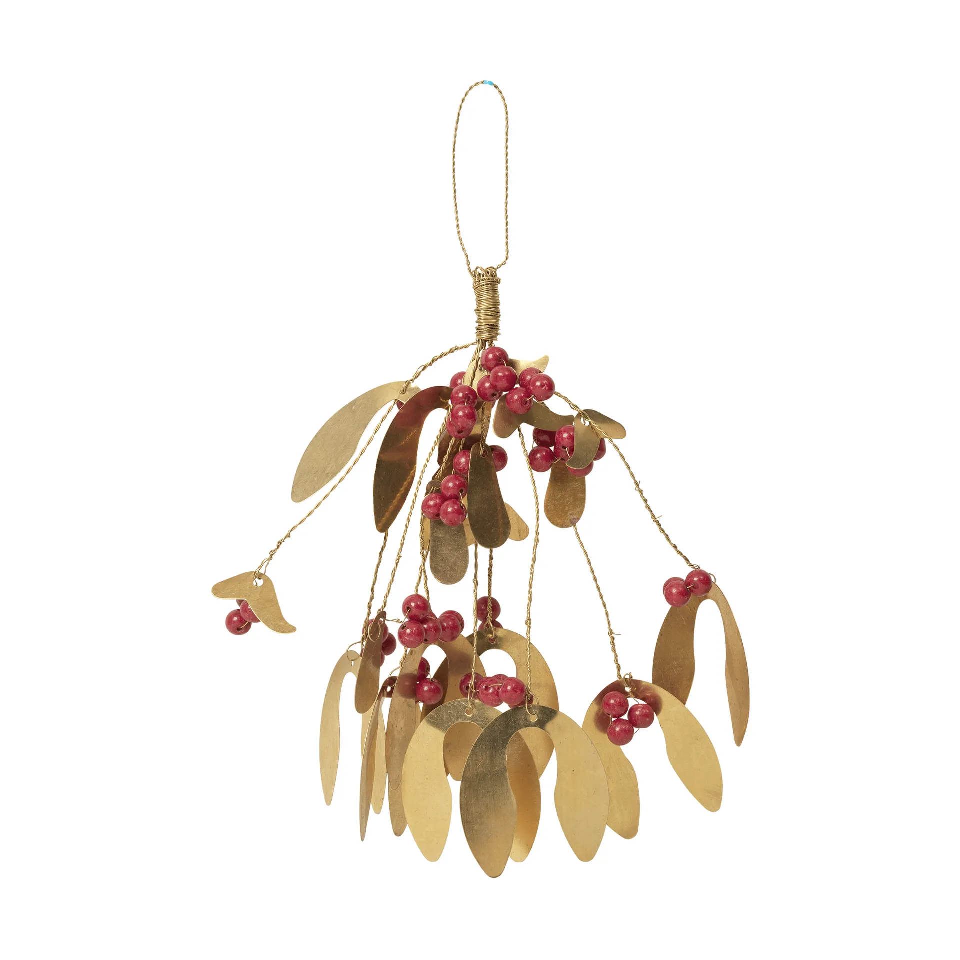 Mistletoe Christmas tree hanging ornament, Deep Red Broste Copenhagen