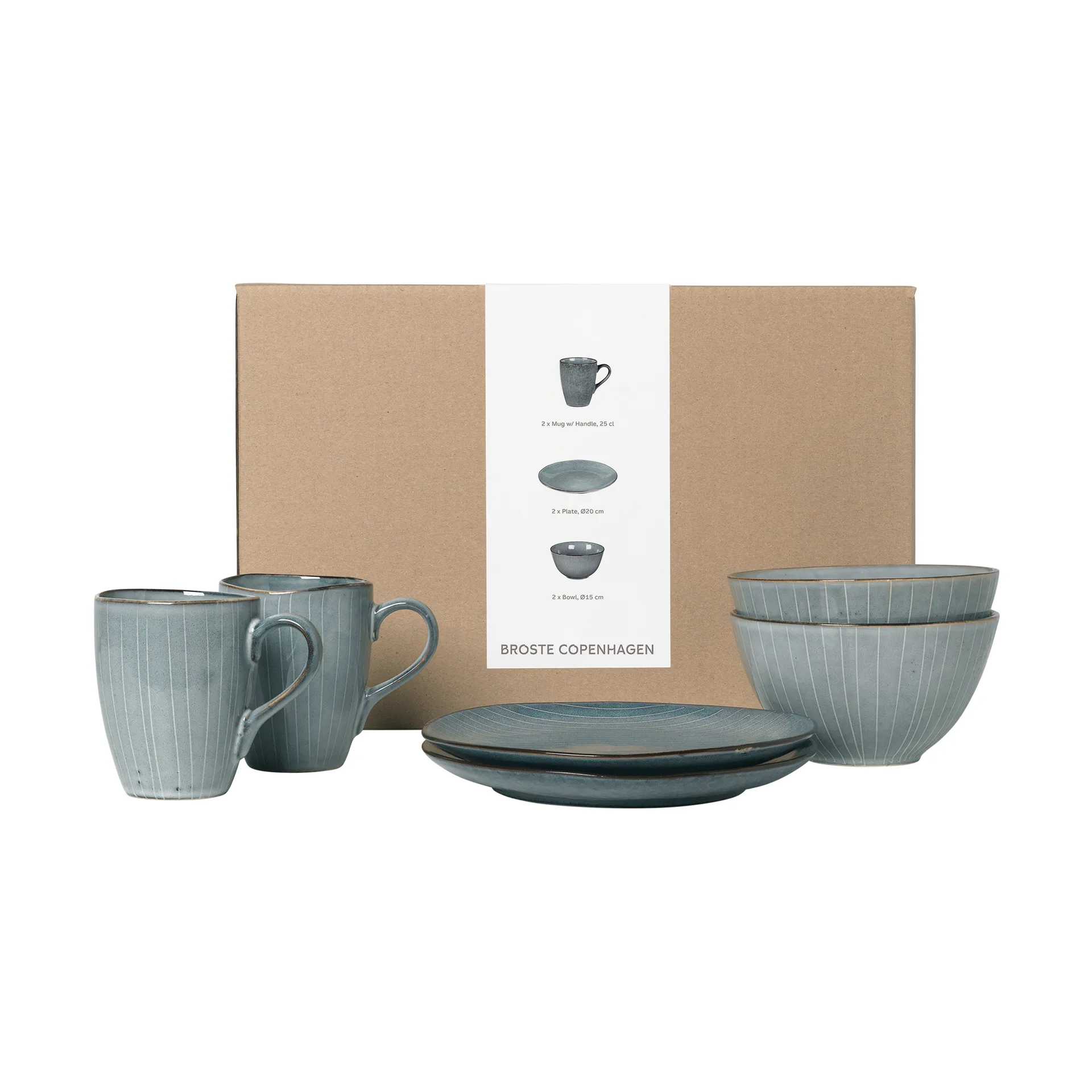 Nordic Sea breakfast set for two, 6 pieces Broste Copenhagen