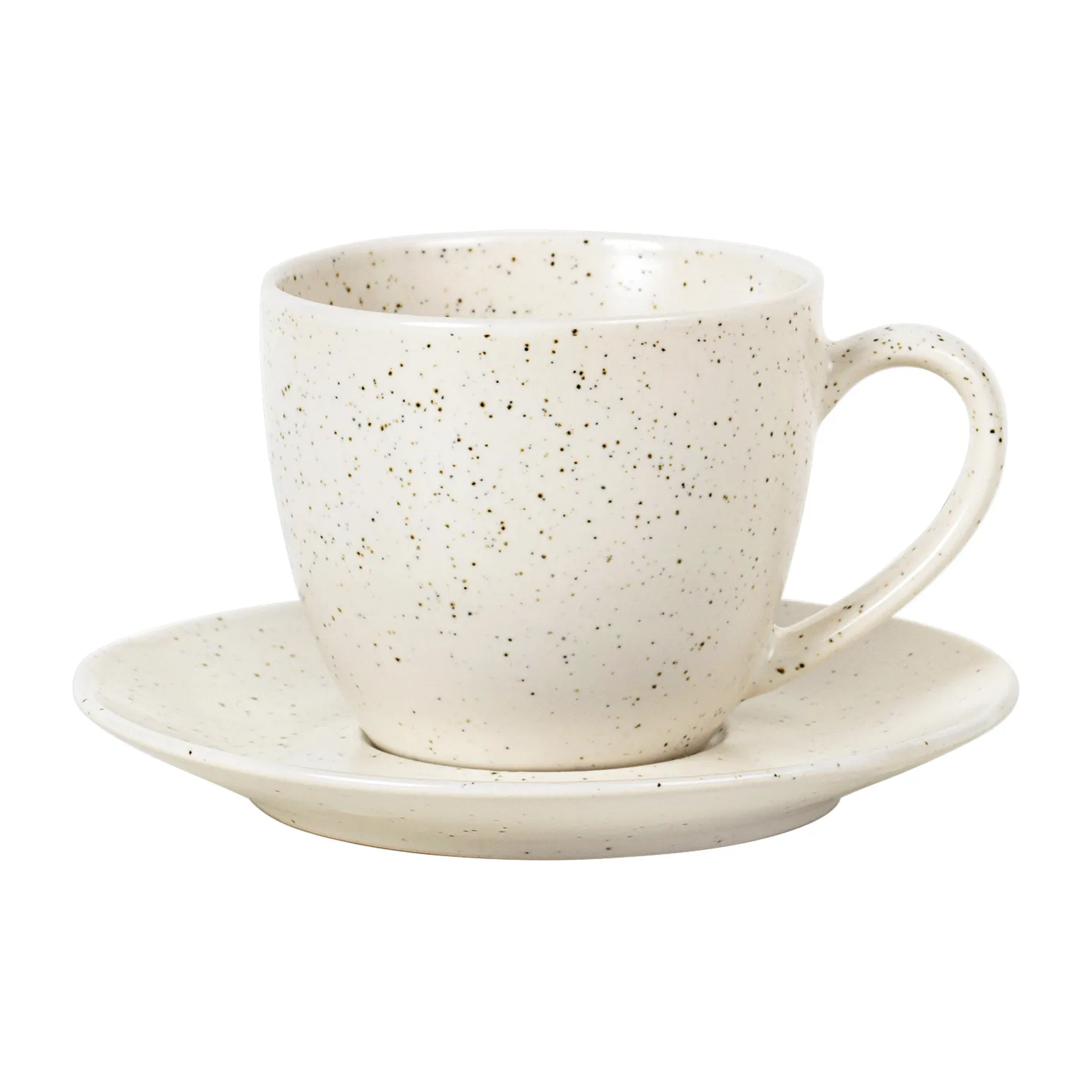 Nordic Vanilla cup with saucer 15 cl, Cream with grains Broste Copenhagen