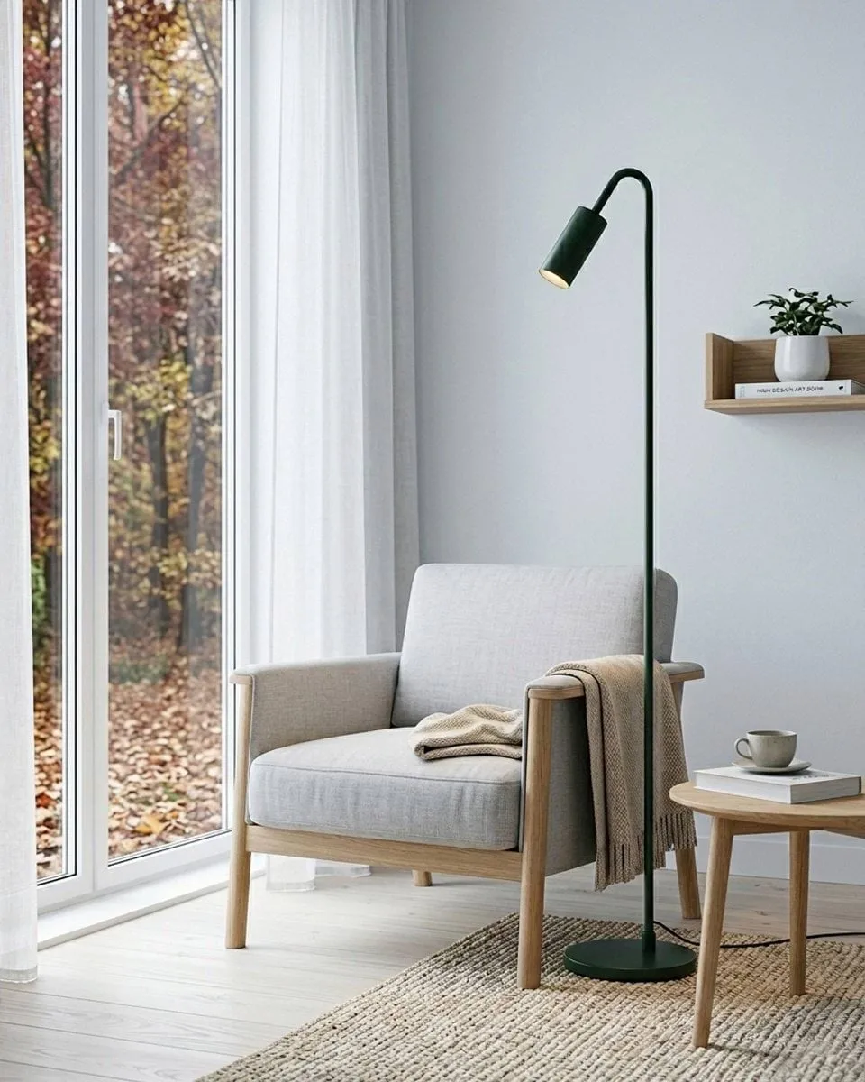 Curve Floor Lamp 146 cm, Matte green By Rydéns