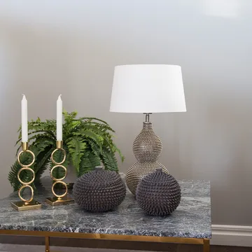 Lofty table lamp - Satin/white, lamp base in metal - By Rydéns