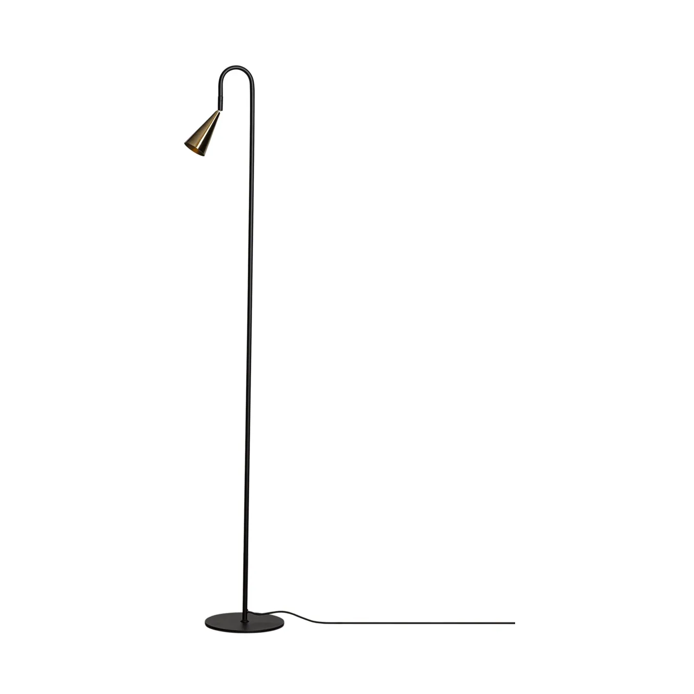 Spline floor lamp, Black-brass, 140 cm By Rydéns