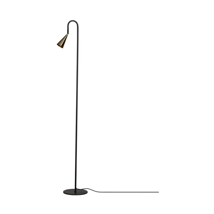 Spline floor lamp - Black-brass, 140 cm - By Rydéns