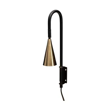 Spline wall lamp - Black-brass, 36 cm - By Rydéns
