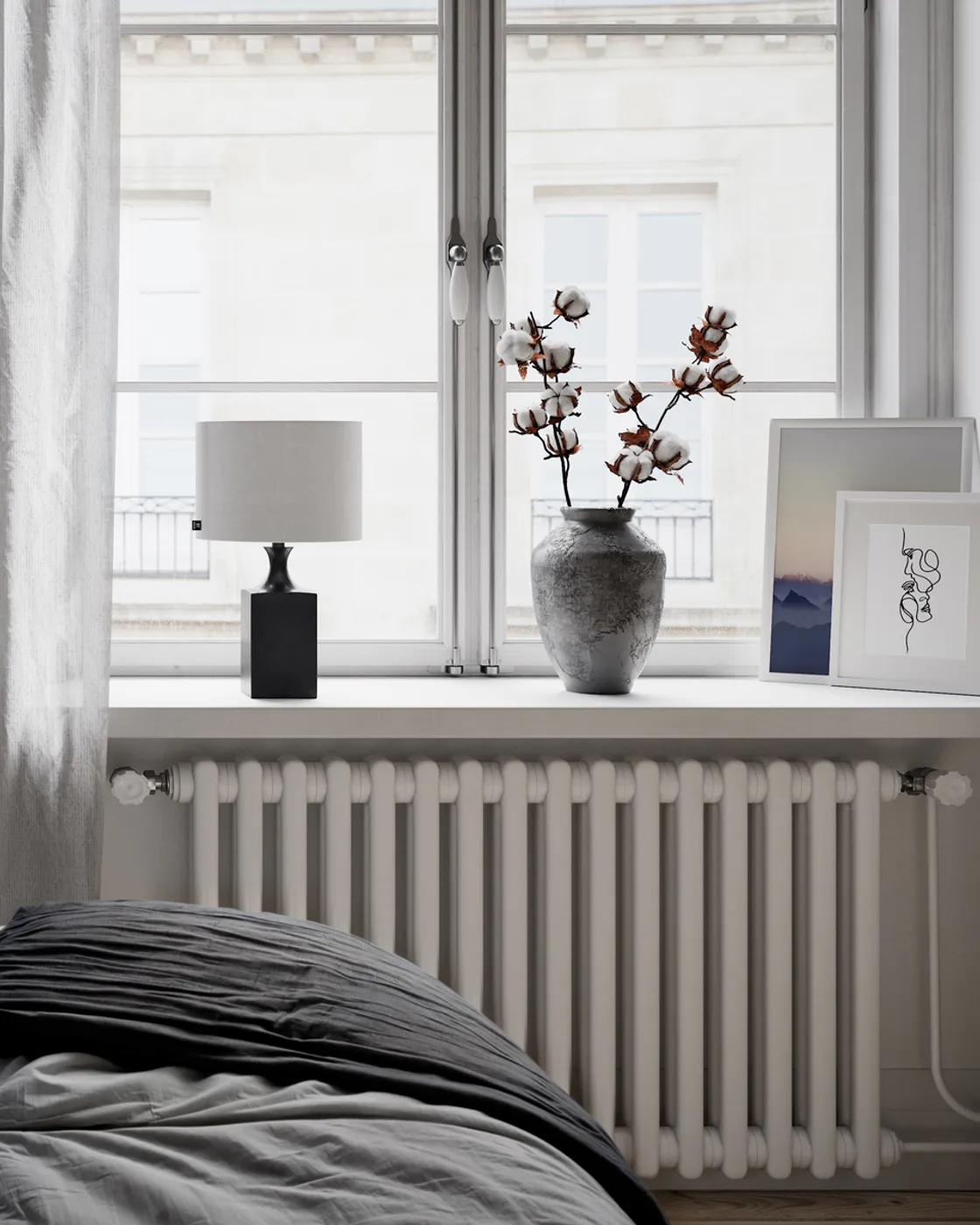 Woody table lamp 41 cm, Black-white By Rydéns