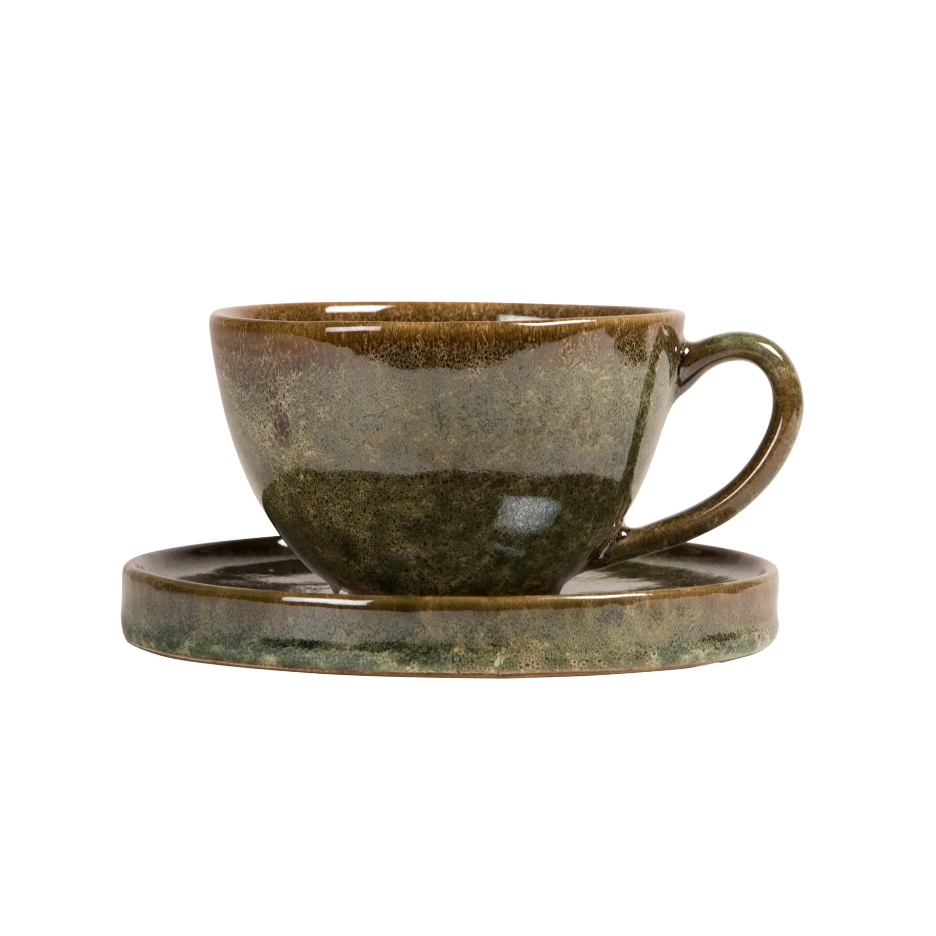 Jade cup with saucer, Green Byon