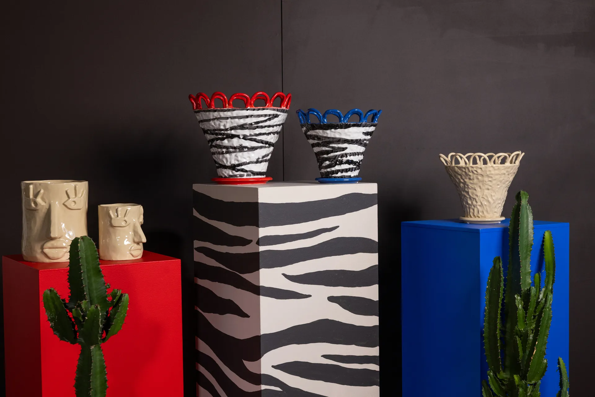 Patty pot S Ø25 cm, Zebra-blue Byon