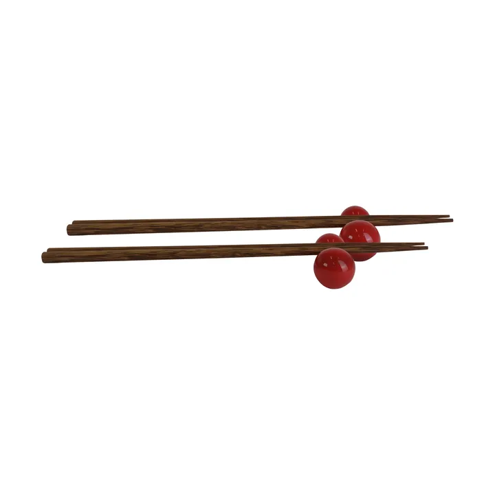 Porto chopsticks with holder 2-pack - Red - Byon