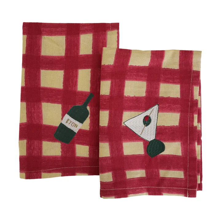 Sera napkin 2-pack - Red, 45x45 cm - Byon