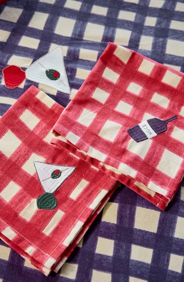 Sera napkin 2-pack - Red, 45x45 cm - Byon