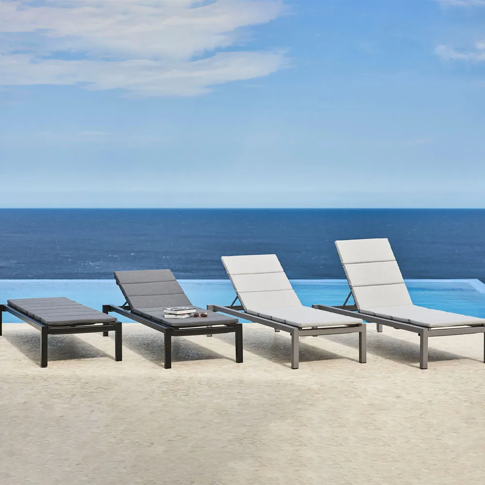Relax sun lounger, Cane-Line Natté light grey, incl. cushion Cane-line