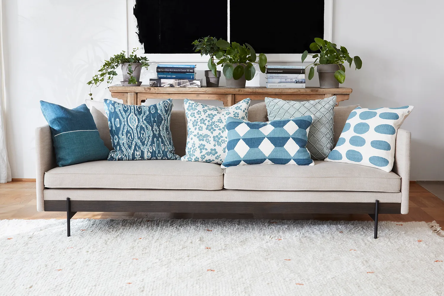 Asim pillowcase 50x50 cm, Off white-heaven blue Chhatwal & Jonsson