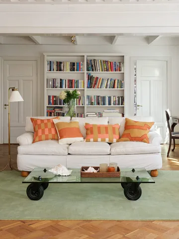Benaras cushion cover - Khaki-rose-apricot orange, 40x60 cm - Chhatwal & Jonsson