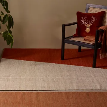 Embroidered Reindeer cushion cover 50x50 cm - rust - Chhatwal & Jonsson