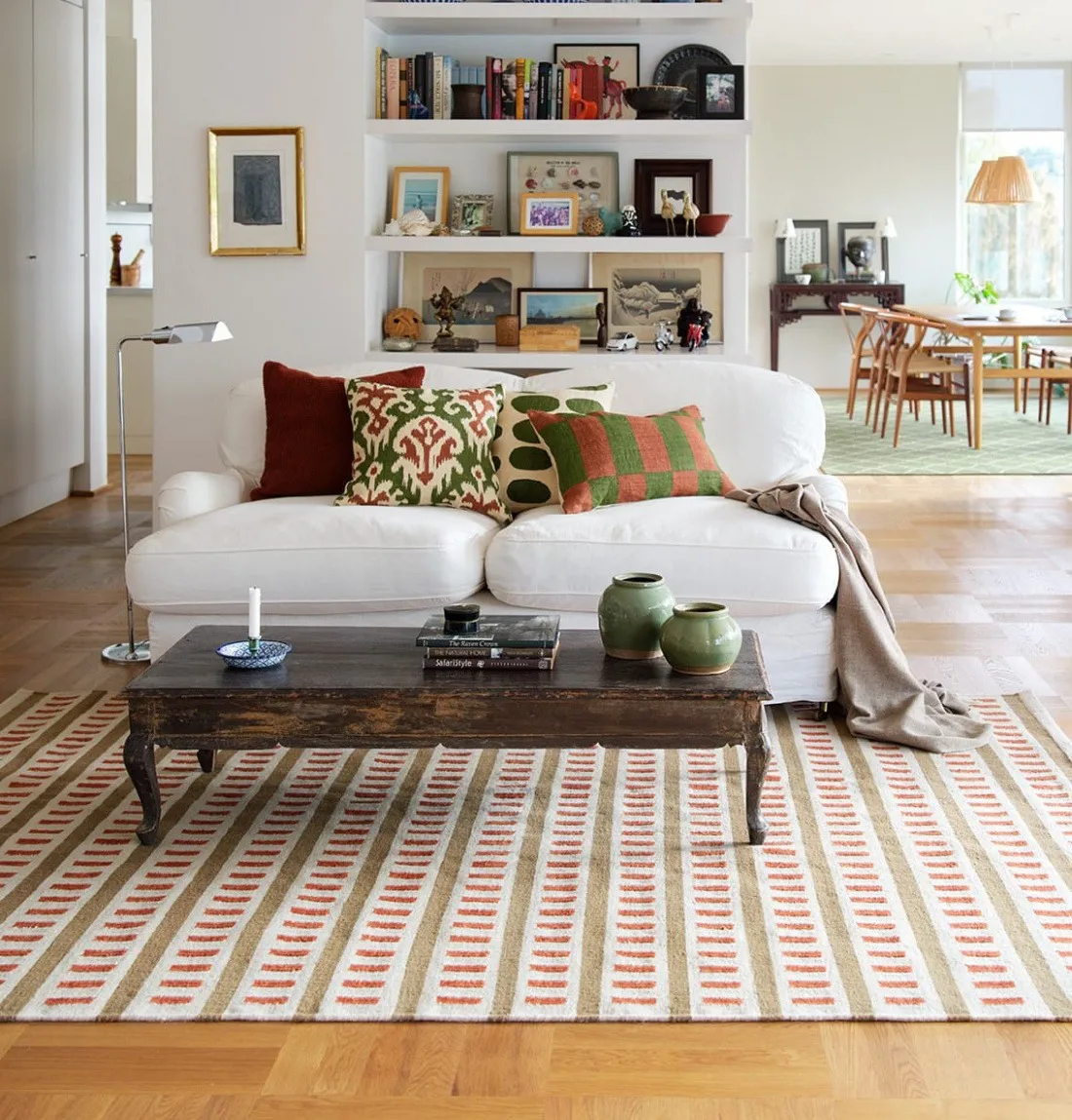 Ladakh wool rug, Off white-beige-rust, 230x320 cm Chhatwal & Jonsson