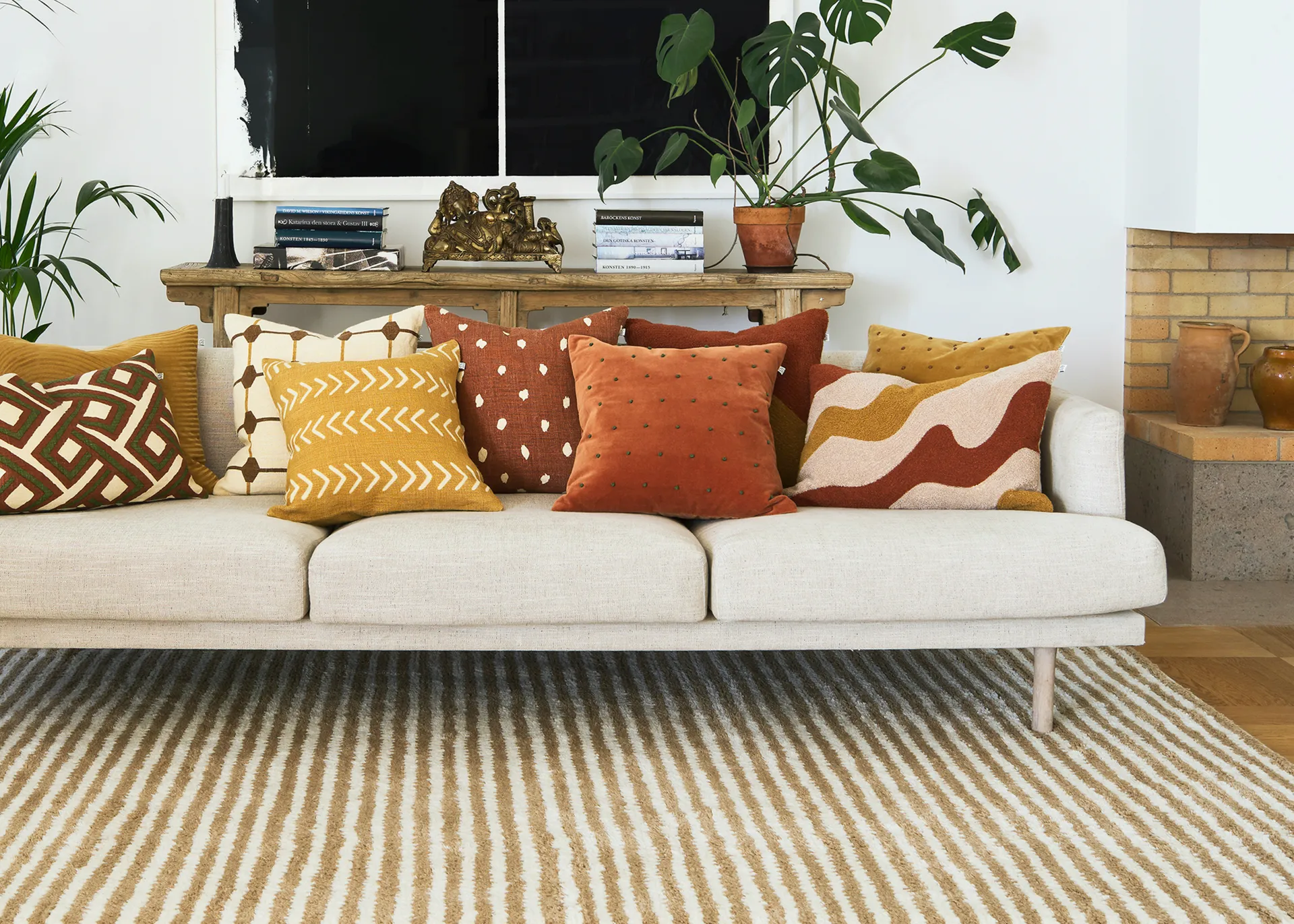 Lodi cushion cover 40x60 cm, Terracotta-tan-masala yellow Chhatwal & Jonsson
