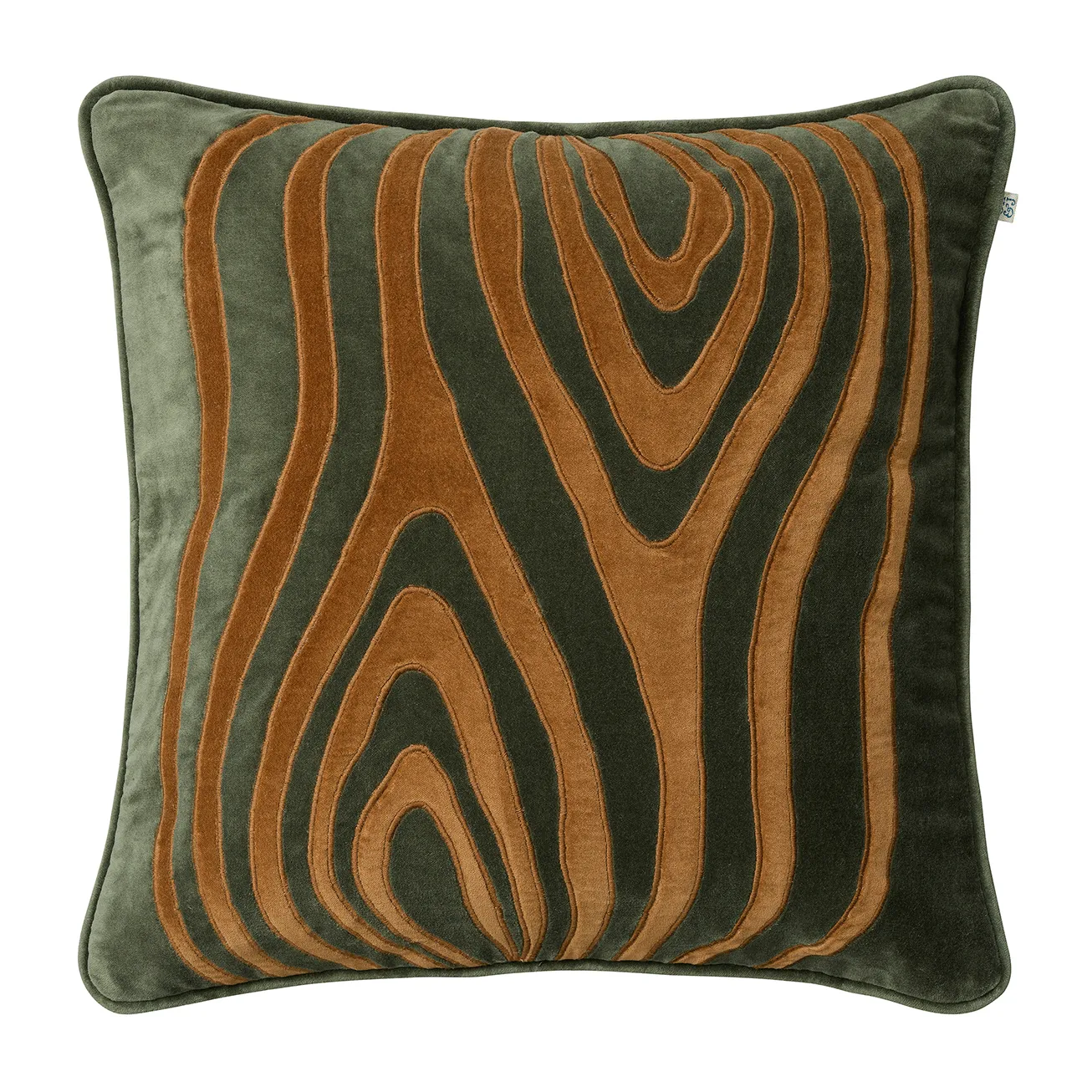 Mita cushion cover 50x50 cm, Forest green-cognac Chhatwal & Jonsson