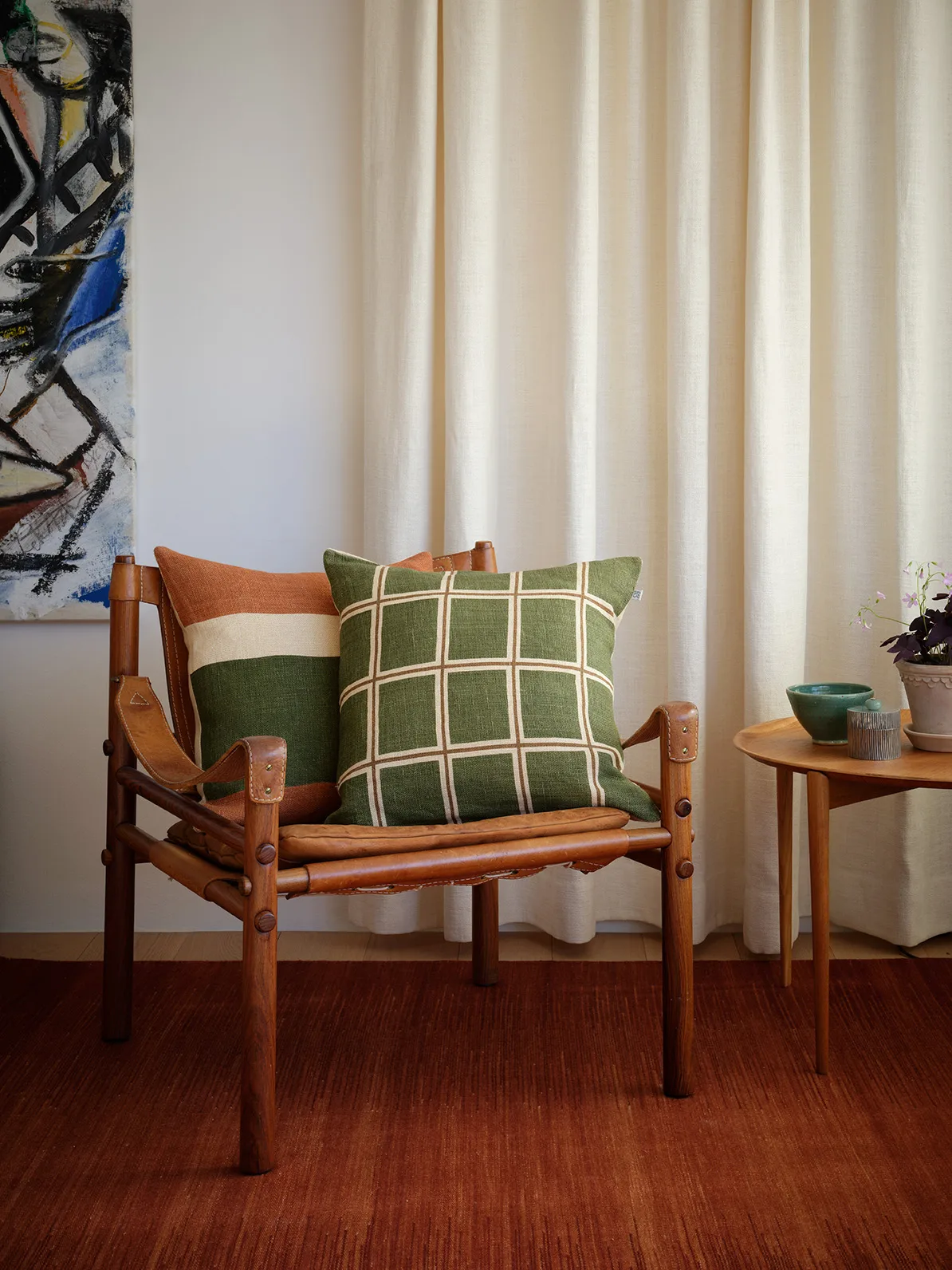 Raha cushion cover 50x50 cm, Cactus green-taupe Chhatwal & Jonsson