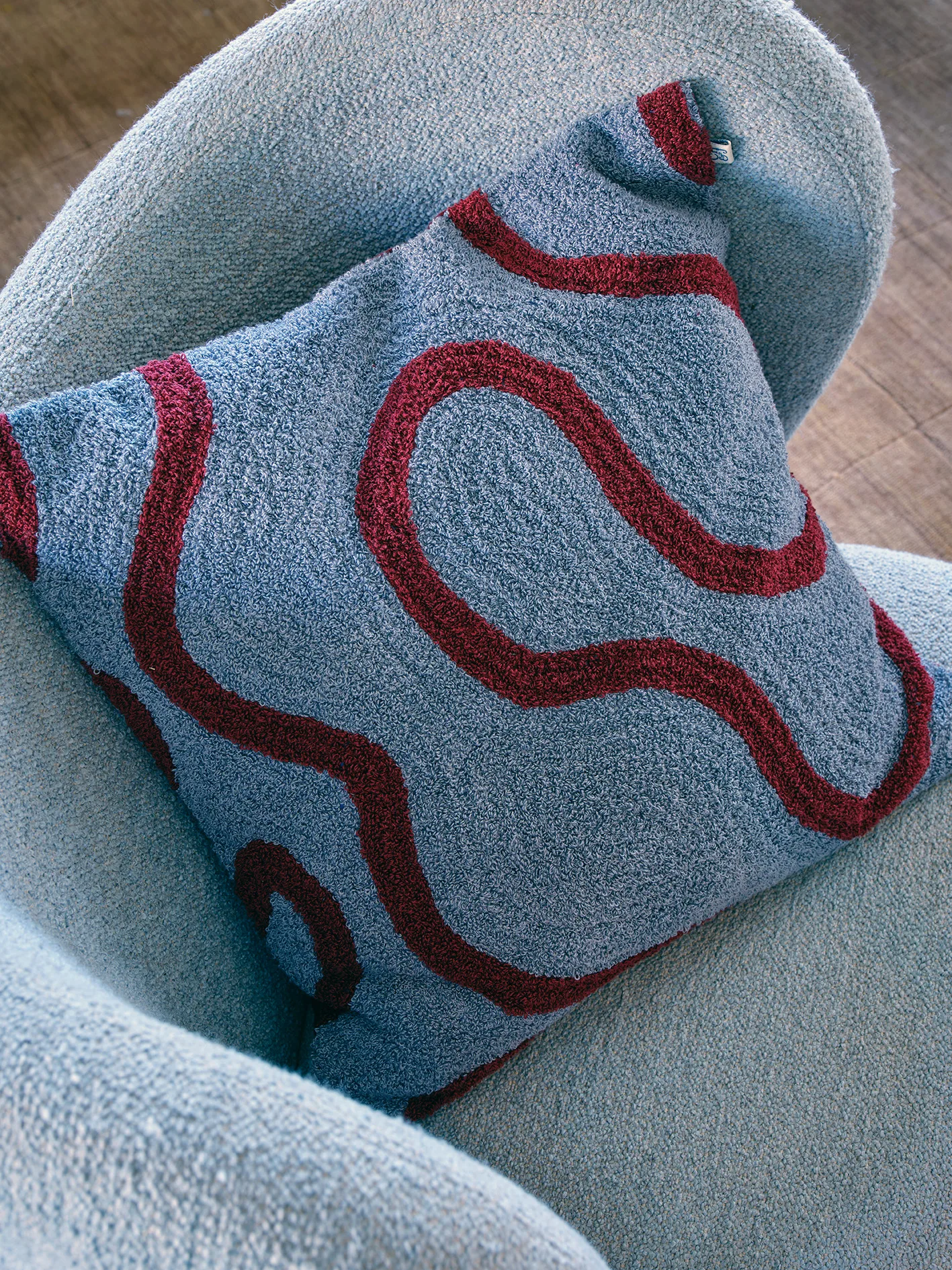 Swati cushion cover 50x50 cm, Dusty blue-ruby Chhatwal & Jonsson