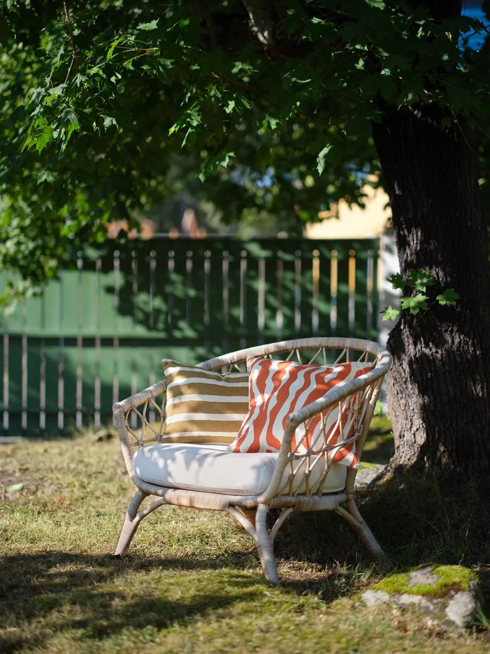 Zebra outdoor cushion 50x50 cm, Apricot orange-off white Chhatwal & Jonsson