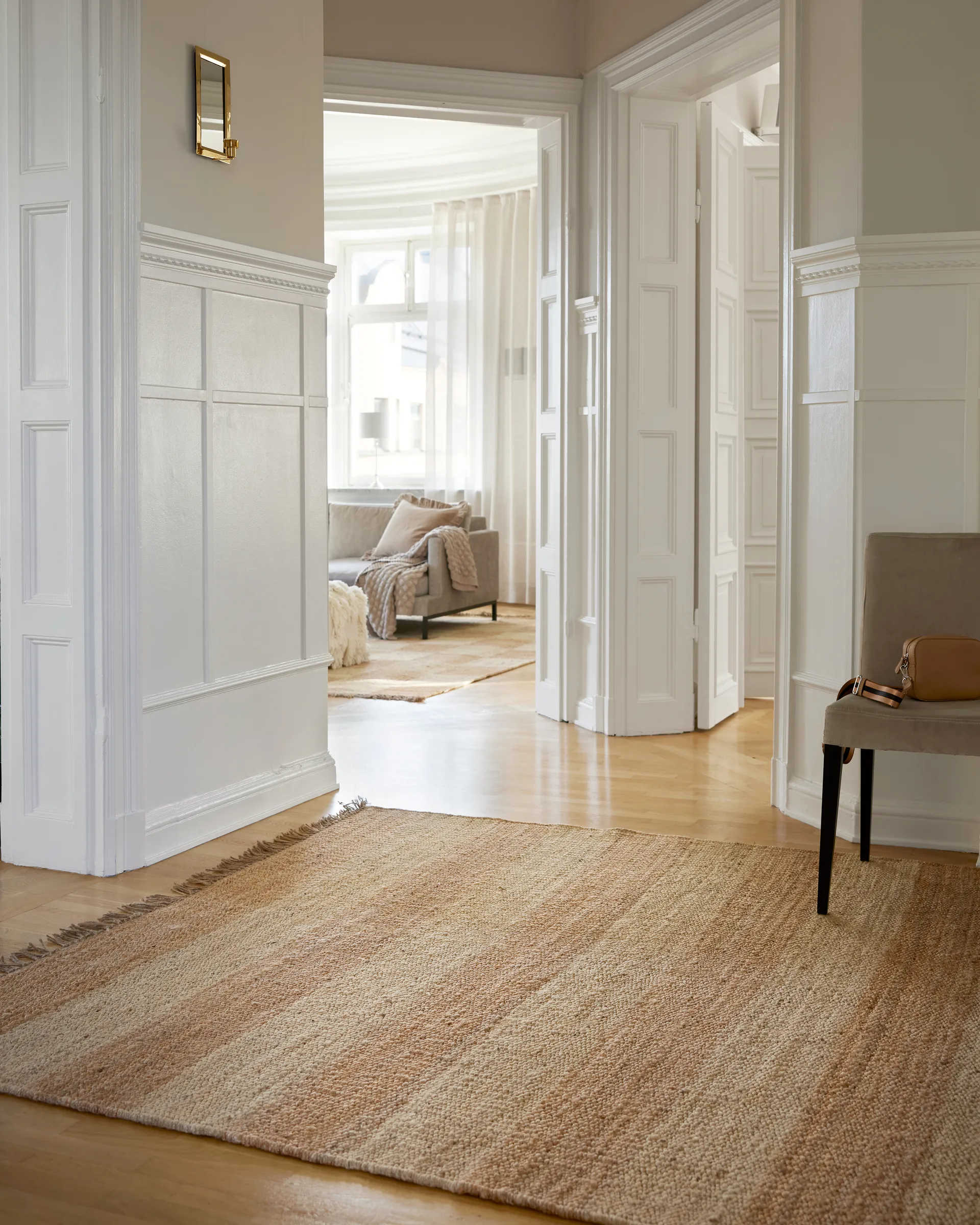 Jute Stripes rug, Natural jute, 170x230 cm Classic Collection