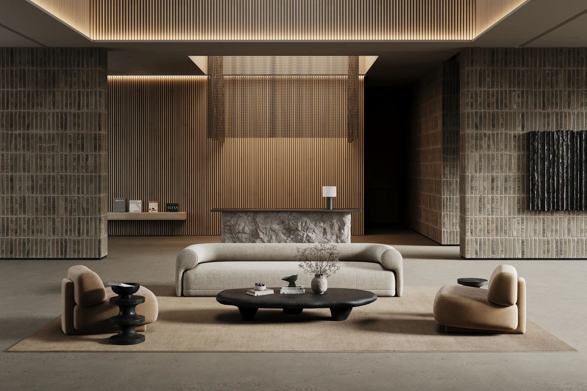 Lobby rug with overlock stitching, Beige, 400x600 cm Classic Collection
