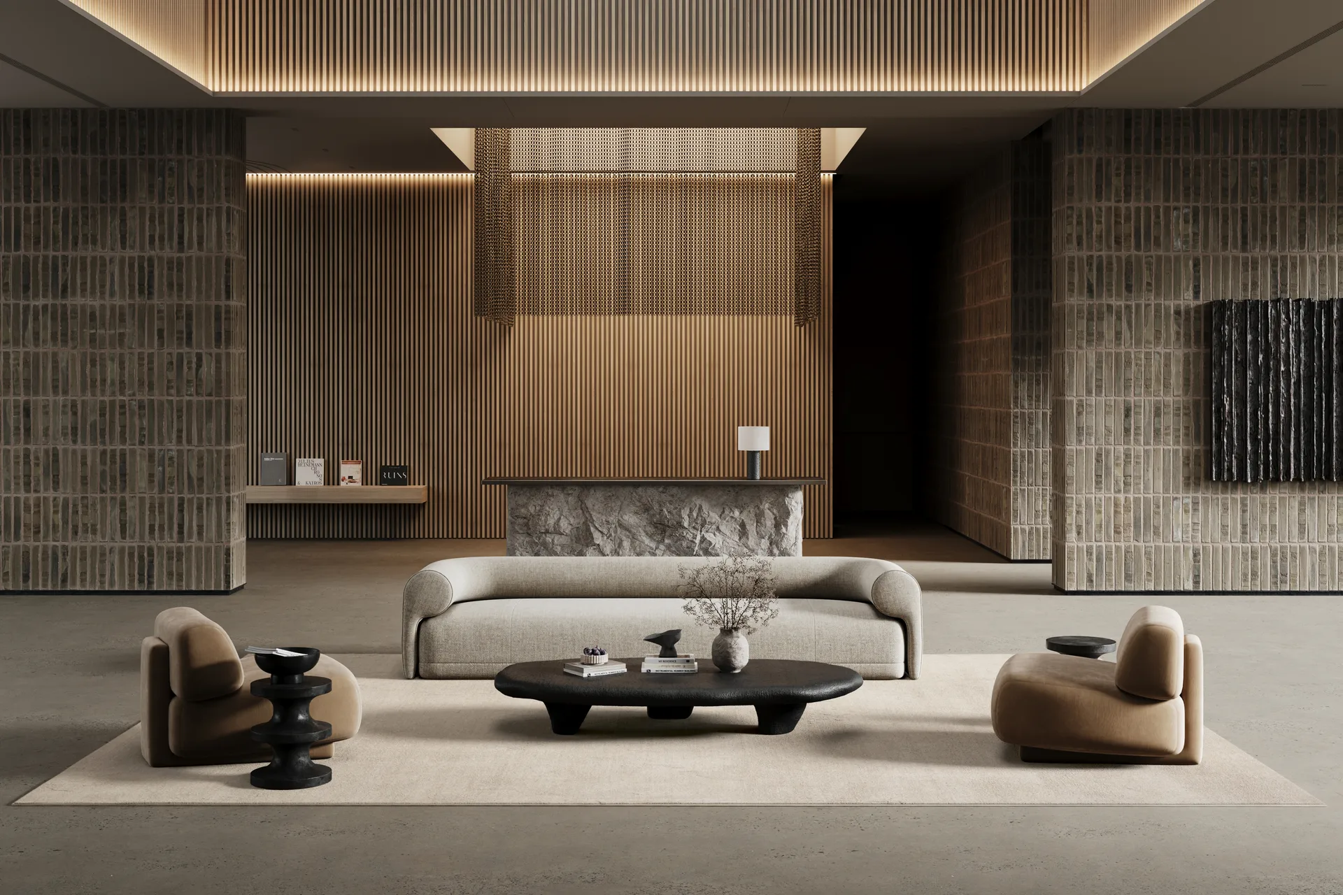 Lobby rug with overlock stitching, Off-white, 200x300 cm Classic Collection