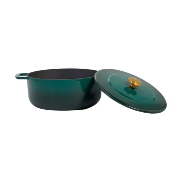 Combekk Enameled cast iron casserole Ø28 cm - Holly Green-gold knob - Combekk