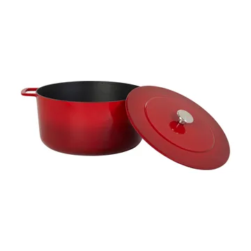 Combekk Enameled cast iron pot Ø32 cm - Cherry-silver knob - Combekk