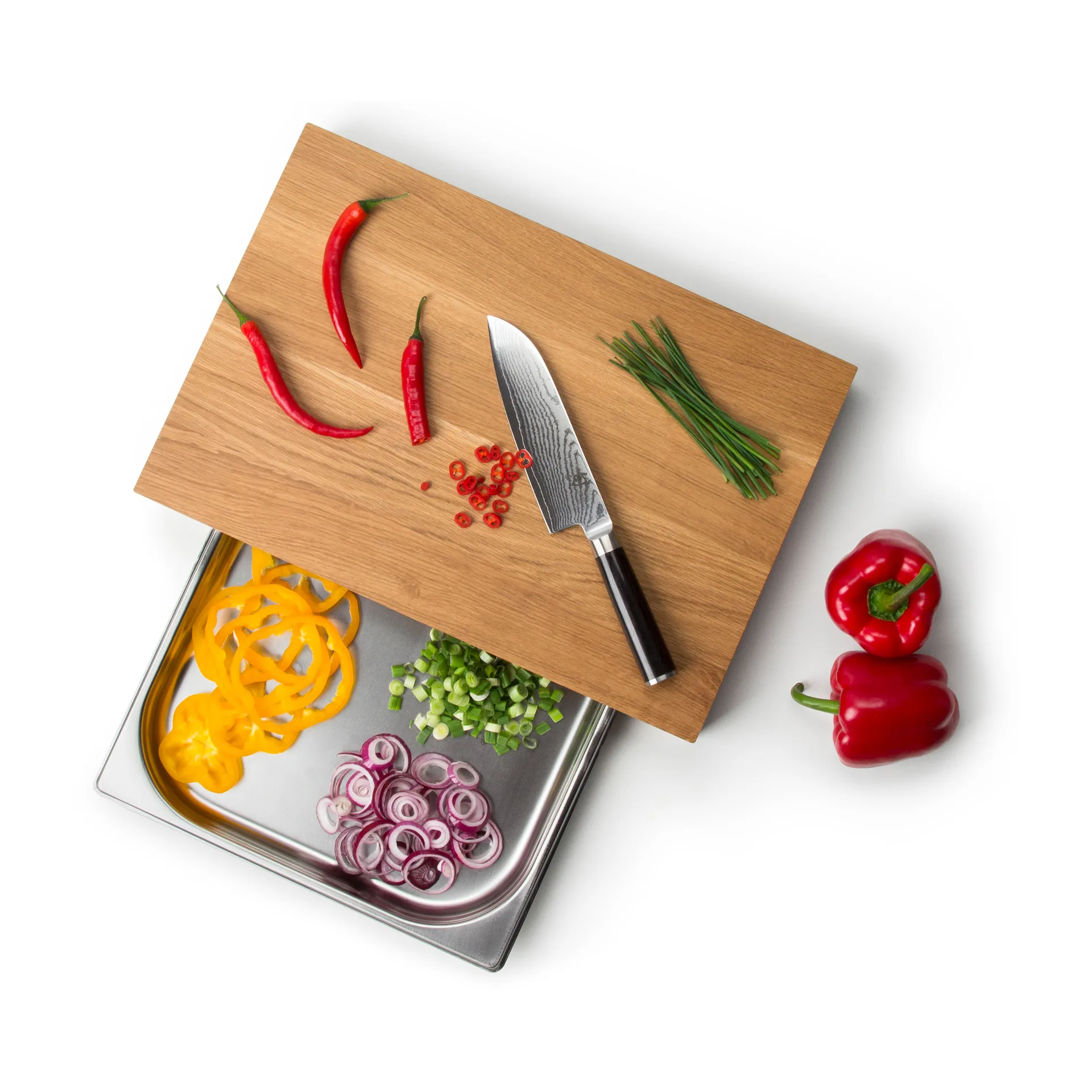 Cutting board oak with 1 tray, 32x48 cm Continenta