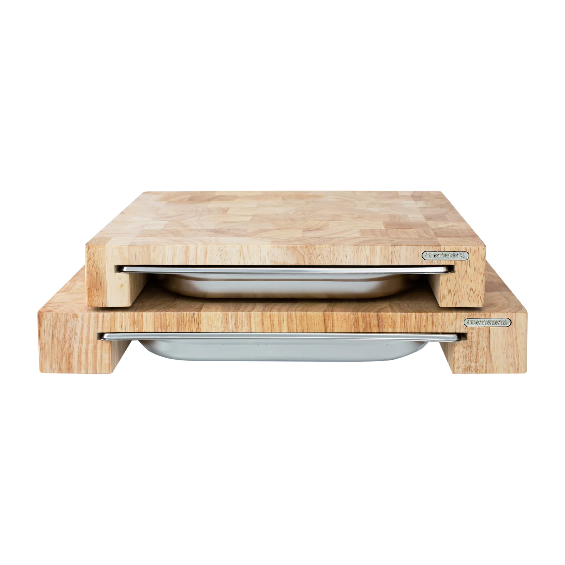 Cutting board rubber tree with 1 tray, 27x39 cm Continenta