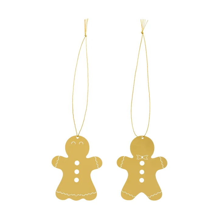 Christmas deco gingerbread 6 cm - Brass - Cooee Design