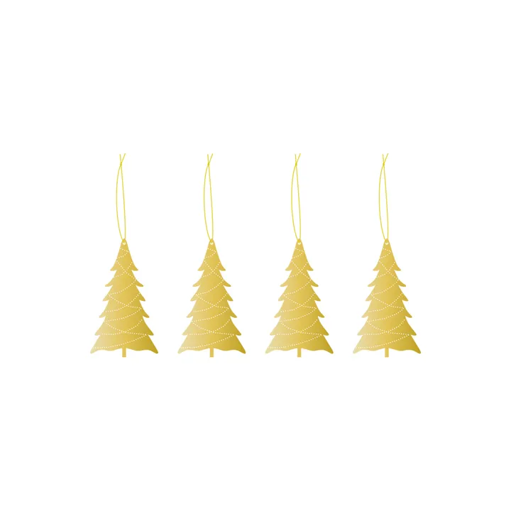 Cooee bauble brass 4-pack - Tree - Cooee Design