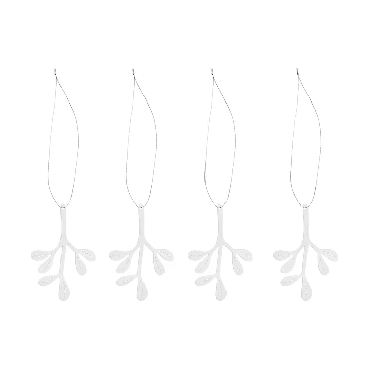 Cooee Christmas ornaments stainless steel 4-pack - Mistletoe - Cooee Design