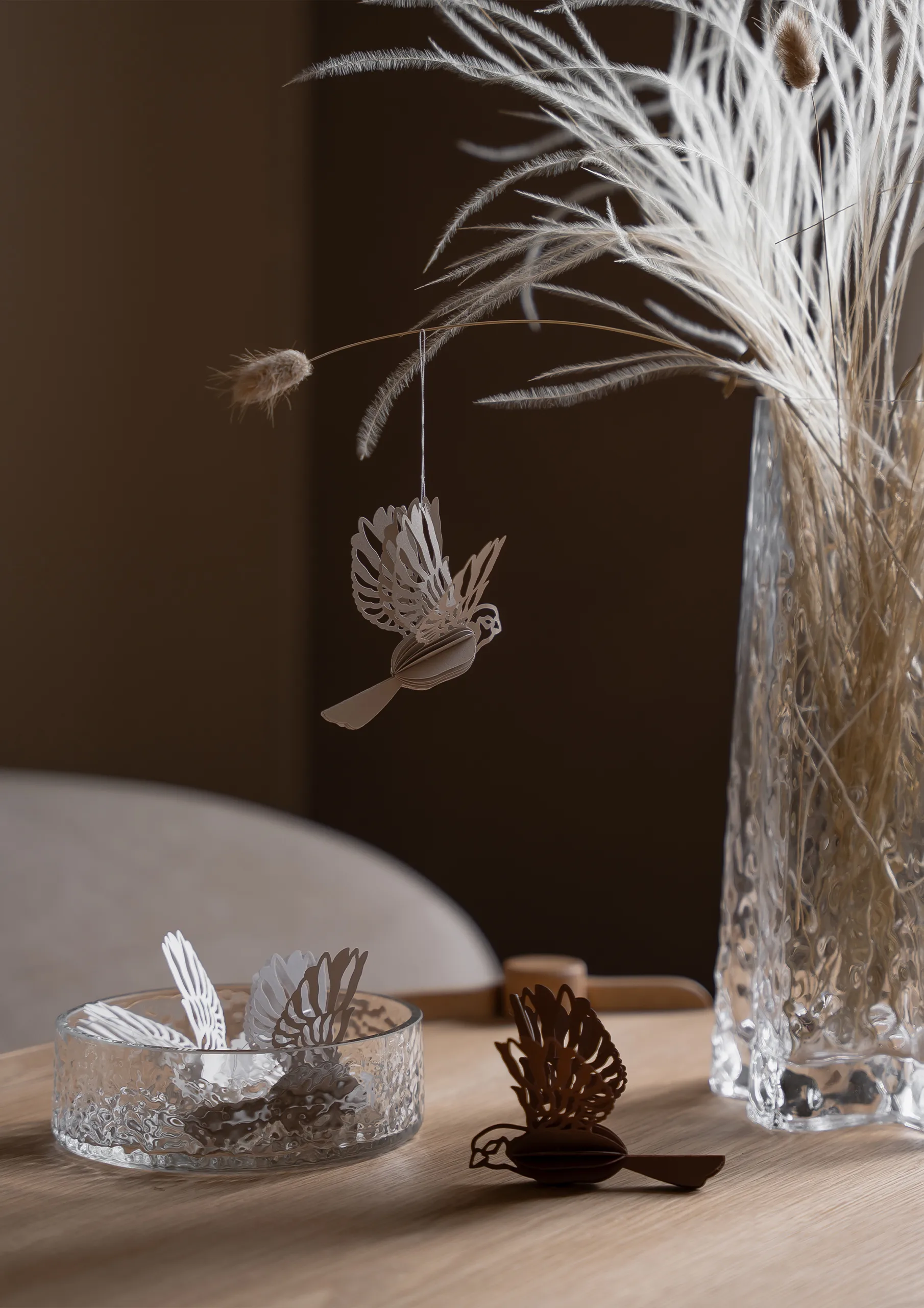 Paper bird decoration hanging 2-pack, Sand Cooee Design