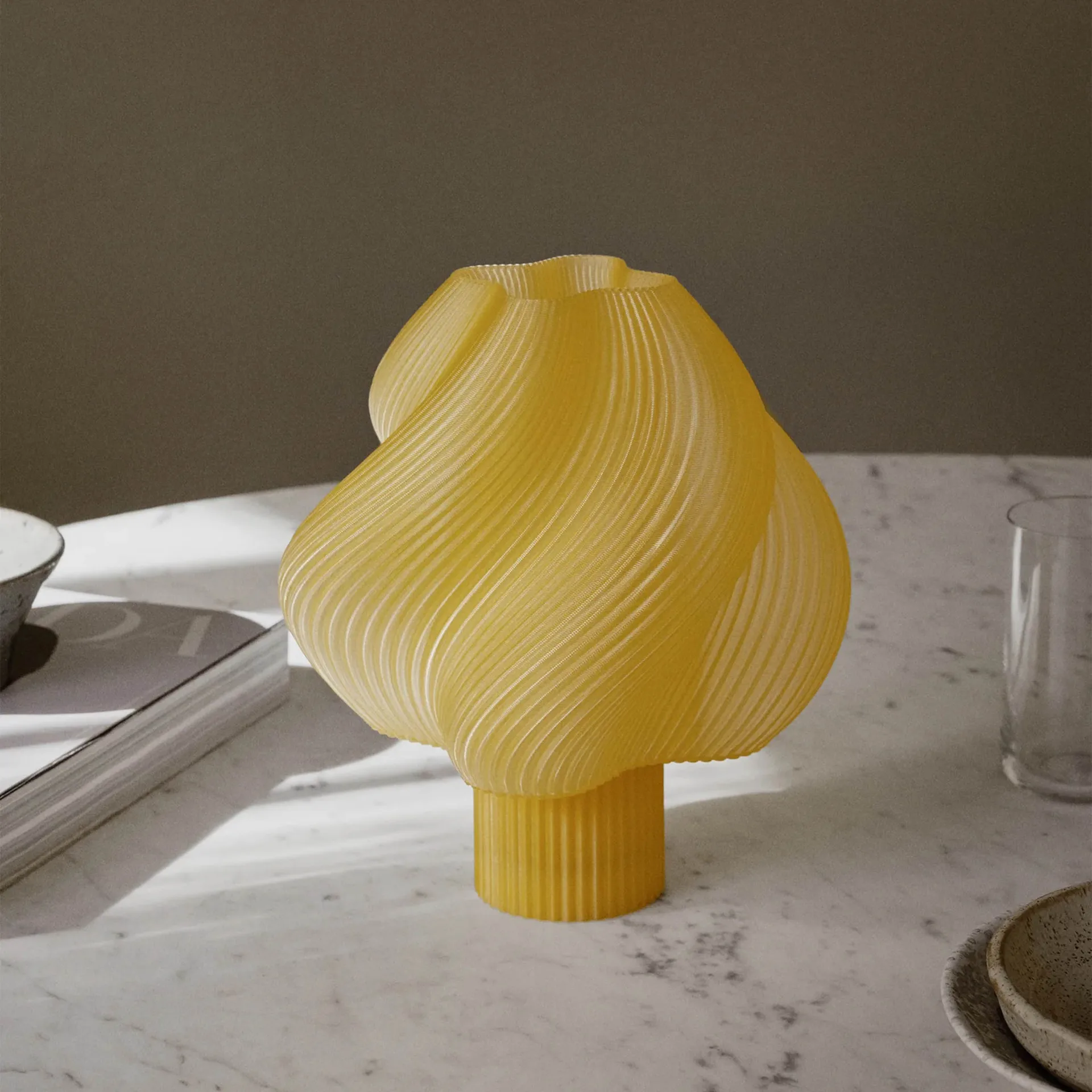 Soft Serve portable table lamp, Limoncello sorbet, 23 cm Crème Atelier