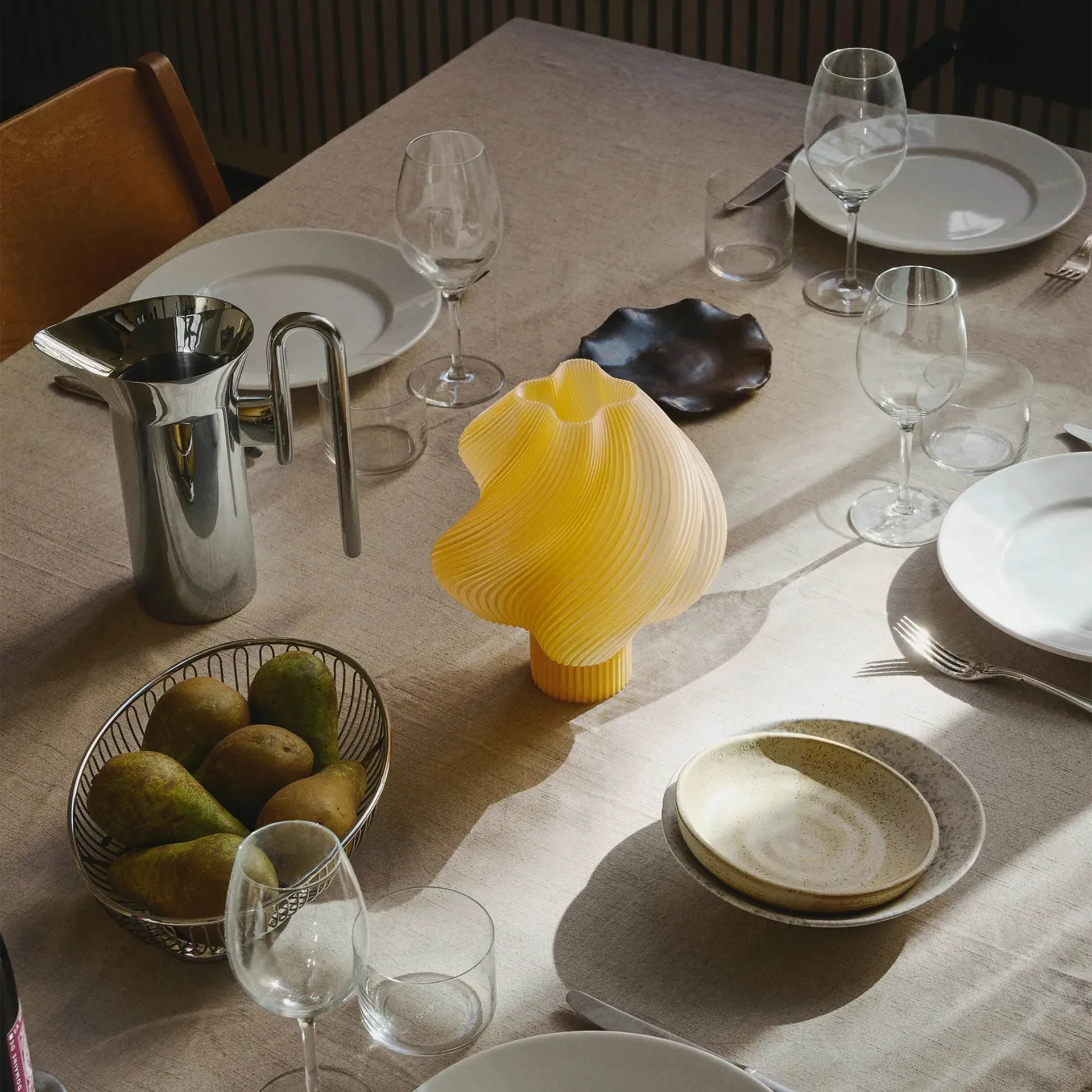 Soft Serve portable table lamp, Limoncello sorbet, 23 cm Crème Atelier