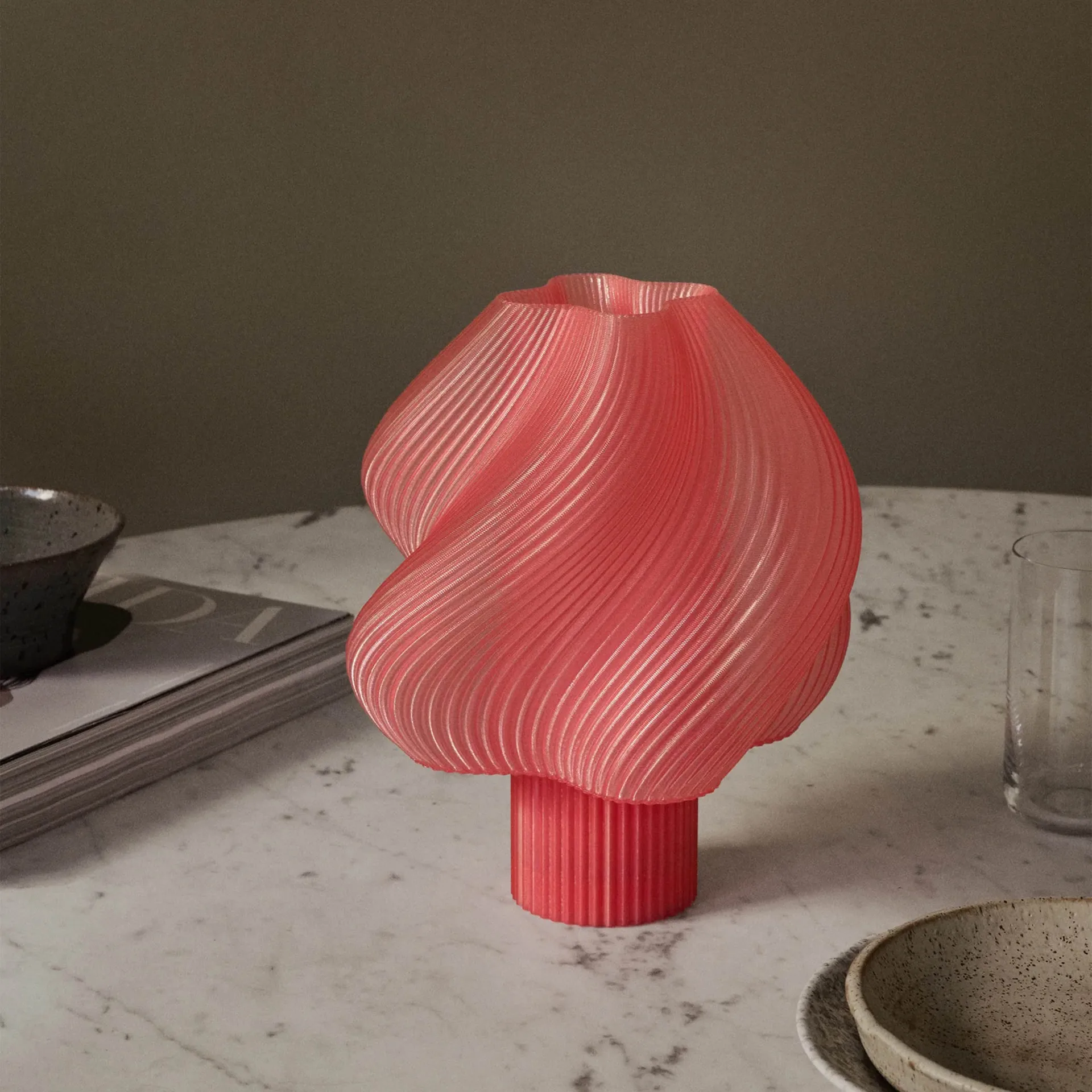 Soft Serve portable table lamp, Peach sorbet, 23 cm Crème Atelier