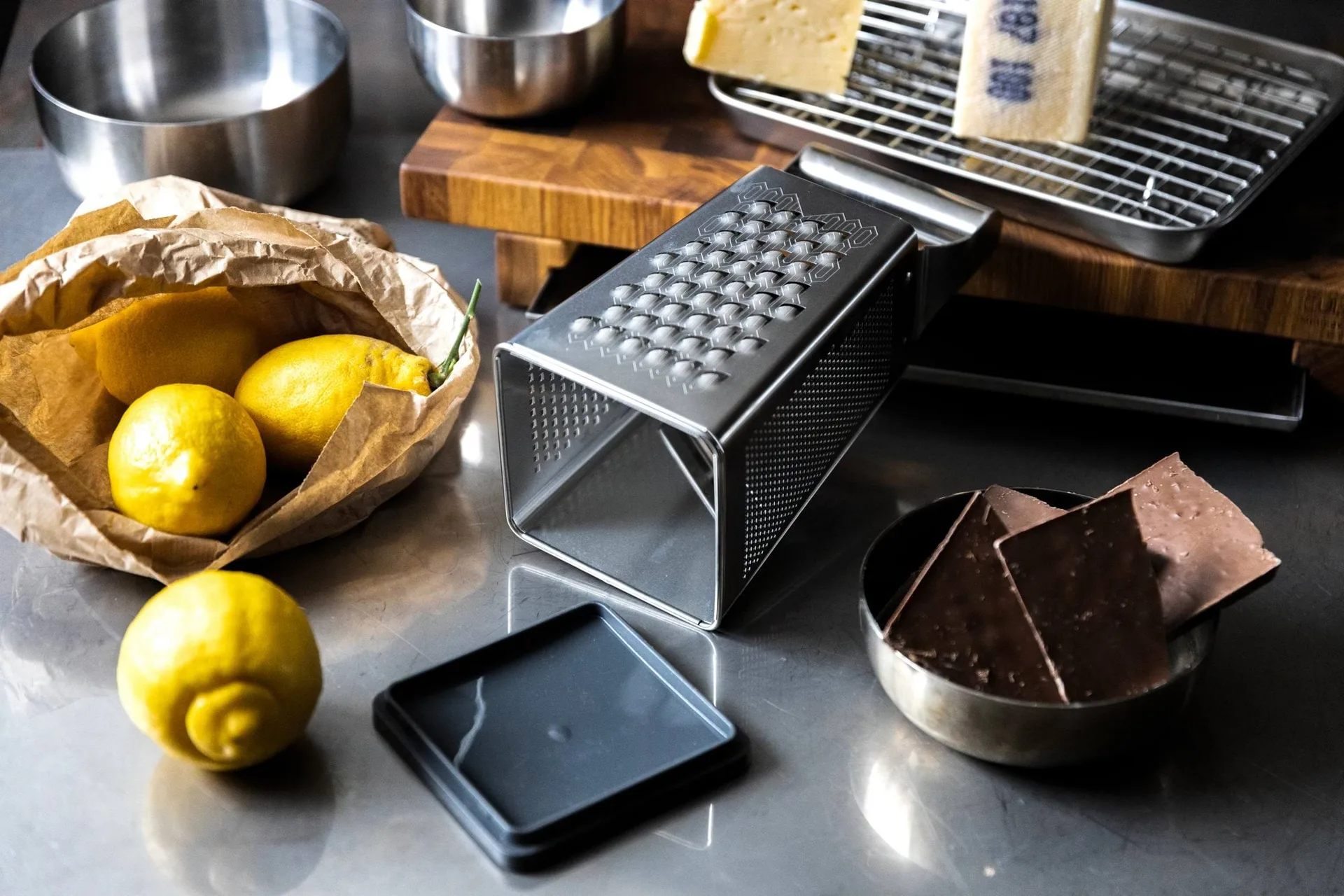 Culimat grater, Stainless steel, drip tray, 24,8x10,8 cm Culimat