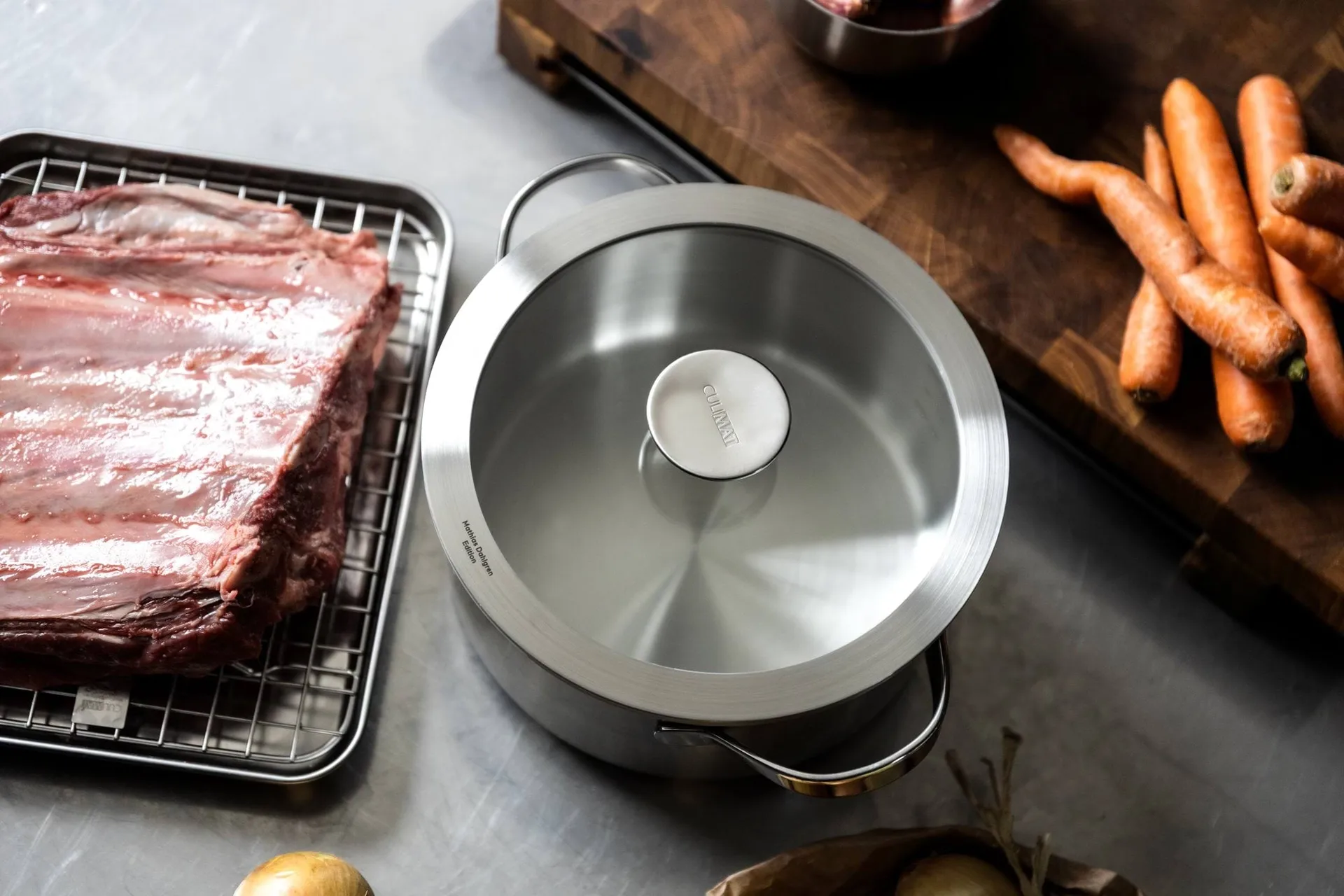 Culimat pot, Stainless steel, glass lid, 3 L Culimat