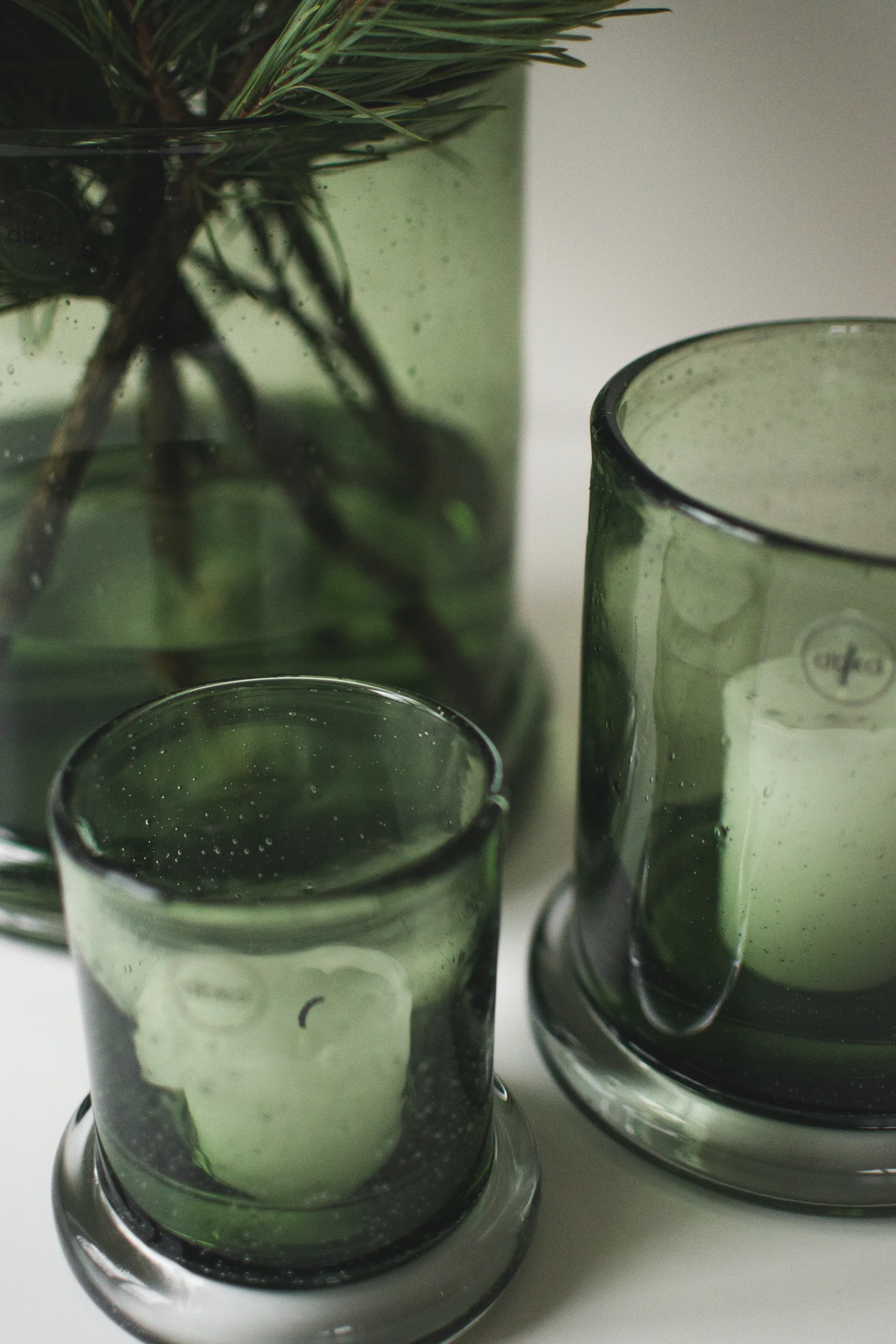 Bubble tealight holder Ø10 cm, Green DBKD