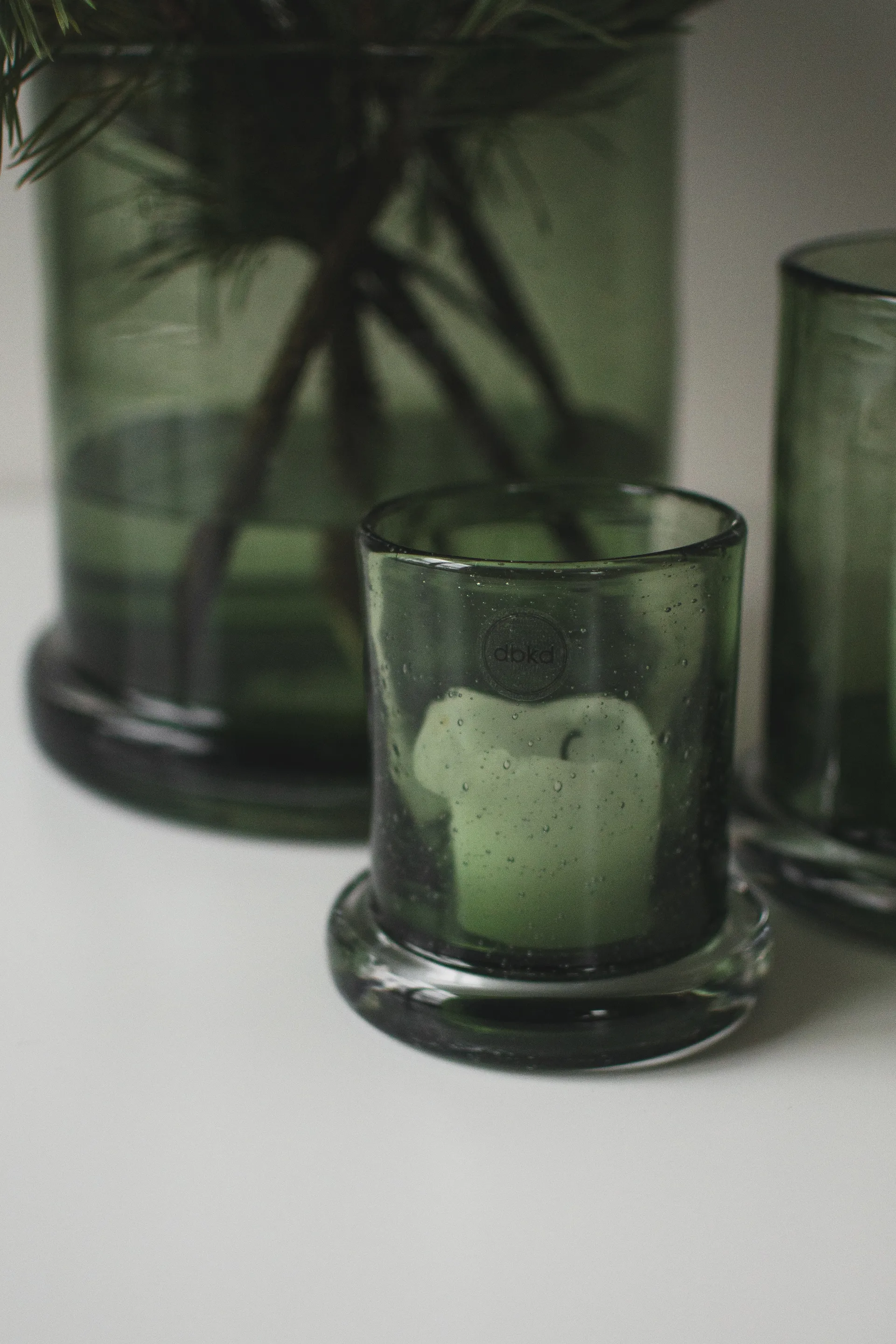 Bubble tealight holder Ø10 cm, Green DBKD