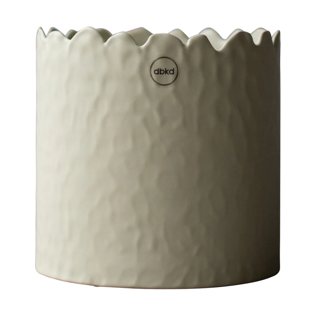 Flowery pot Ø16 cm, Cream DBKD